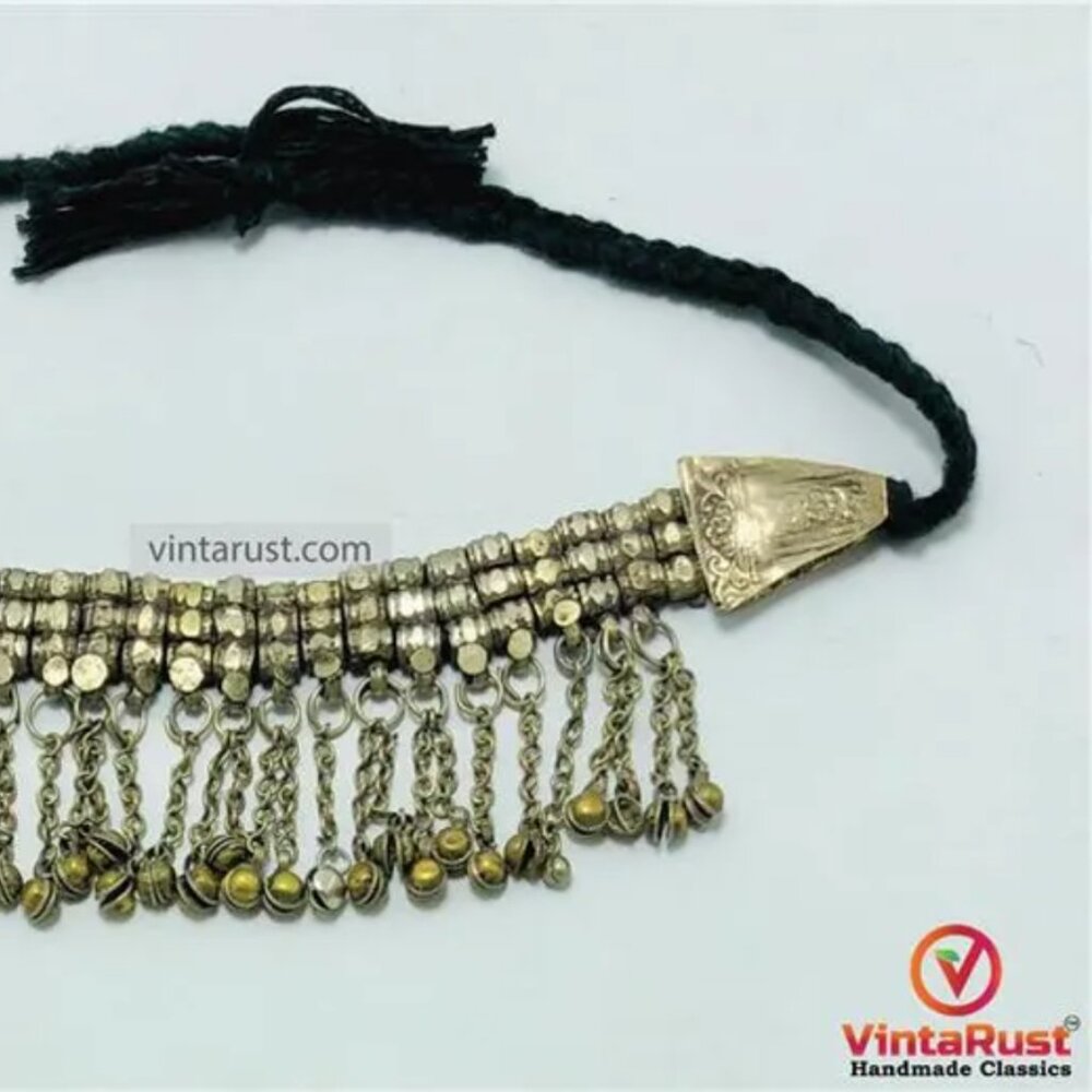 Stylish Statement Necklace With Silver Metal Bead… - image 8